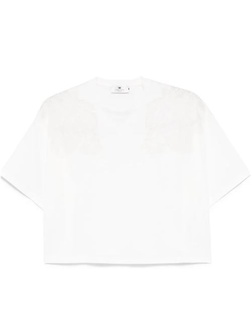 T-SHIRT CON RICAMO ELISABETTA FRANCHI | MA01851E2270 gesso